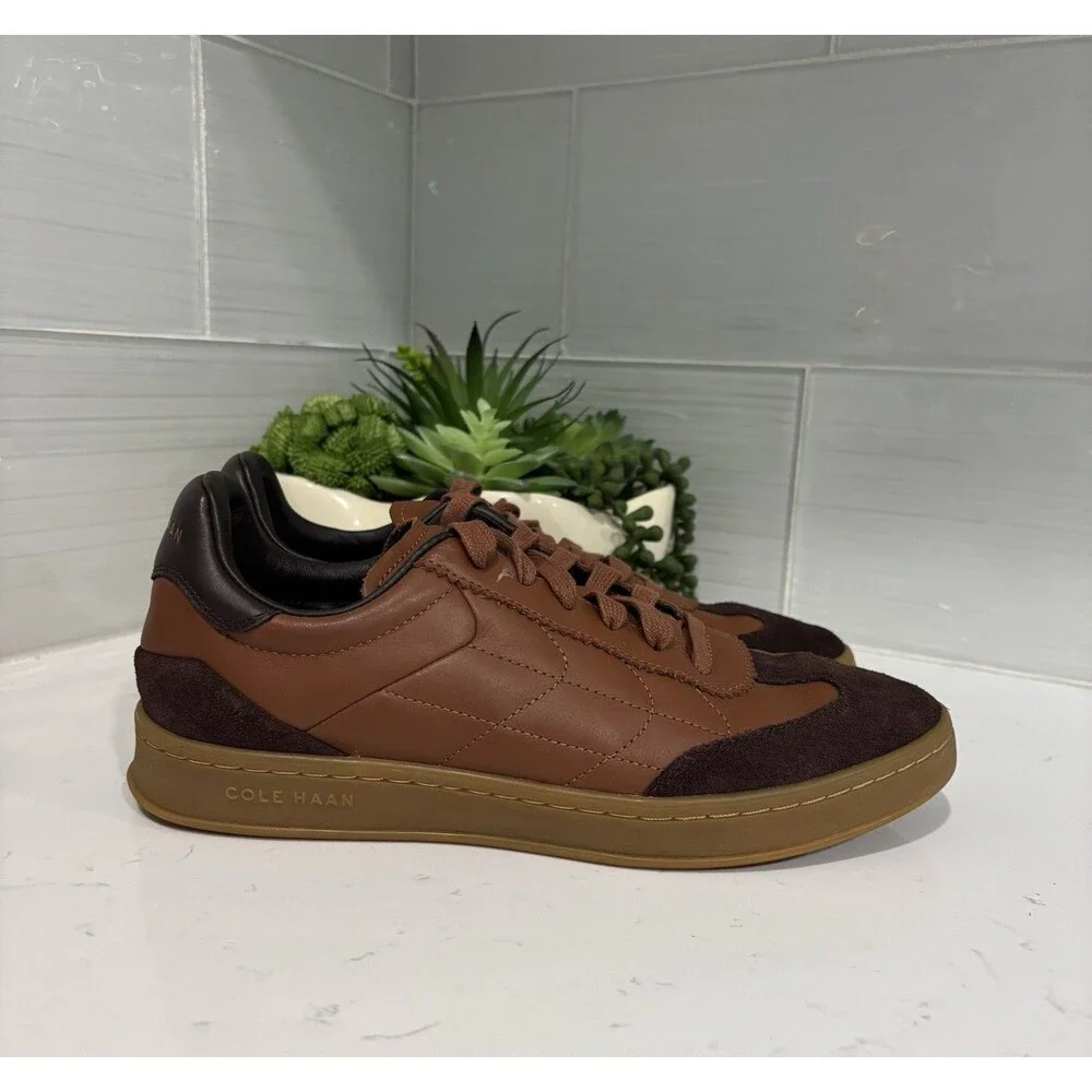 Cole Haan GrandPro Breakaway Leather Sneakers British Tan Brown Suede Men's 7